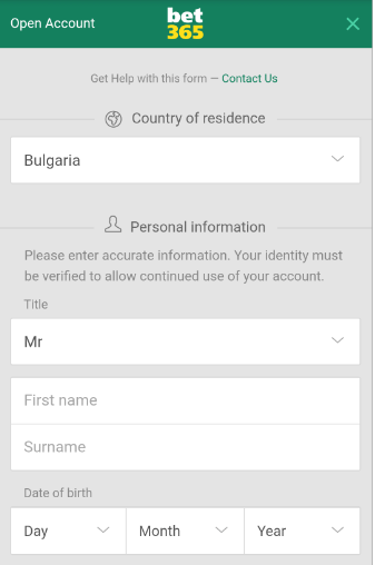 Бет365 регистрация от телефона